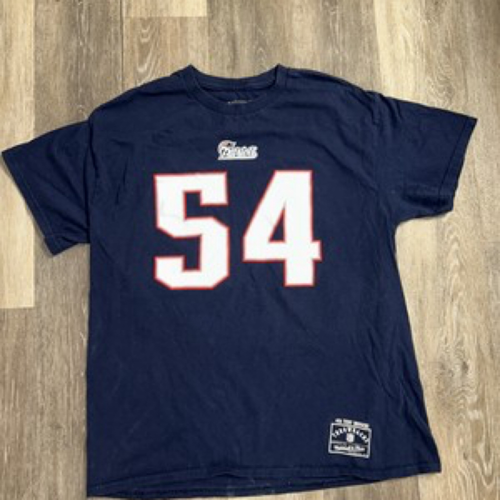 Tedy Bruschi Mitchell & Ness Throwbacks Men's L New England Patriots T-Shirt